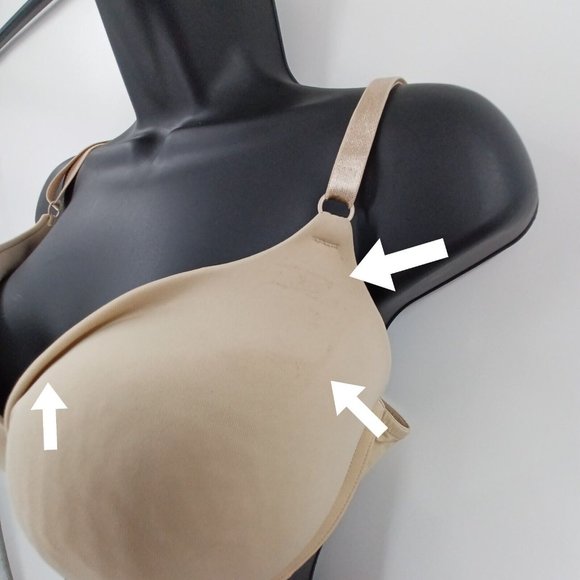 MAIDENFORM Sz 40D Push Up Nude Bra Padded Sexy Support Cross Back Wired Stretch - Picture 5 of 12